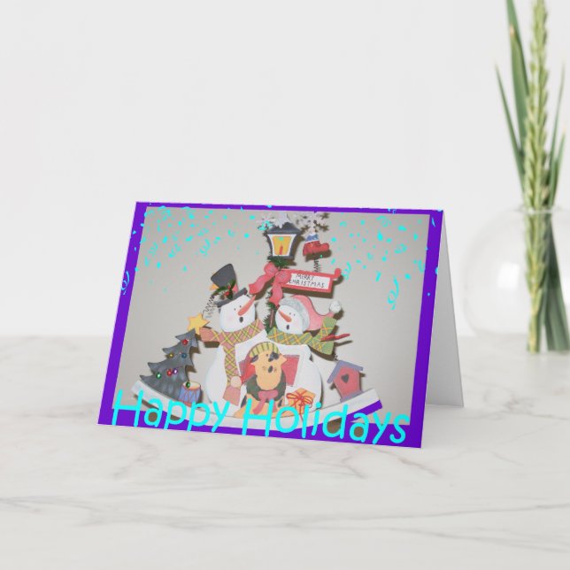 Happy Holidays snowman card (Front)