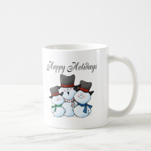 Happy Holidays Snowman Family Coffee Mug