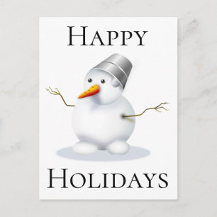 Happy Holidays Snowman Holiday Postcard