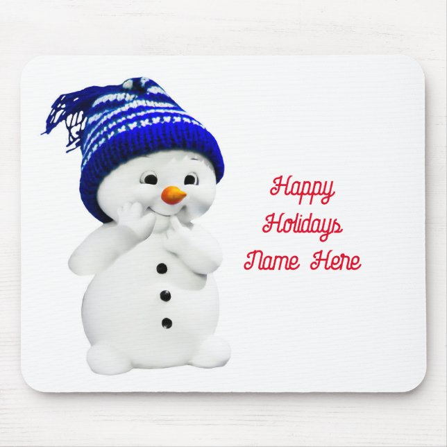 Happy Holidays Snowman Mousepad (Front)