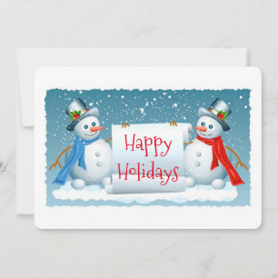 Happy Holidays Snowmen Holiday Card