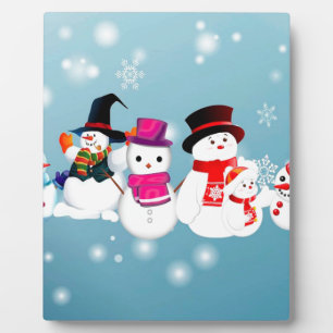 Happy Holidays Snowmen Plaque