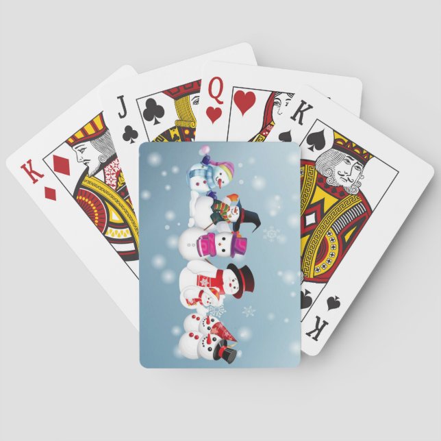 Happy Holidays Snowmen Playing Cards (Back)