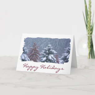 Happy Holidays snowy comfy winter wonderland scene Holiday Card