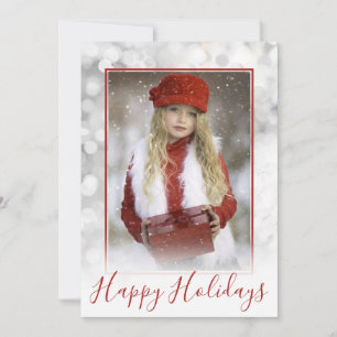 Happy Holidays Sparkle Christmas Photo Holiday Card
