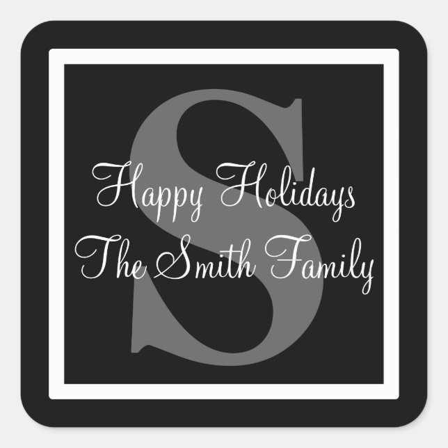 Happy Holidays Square Sticker (Front)