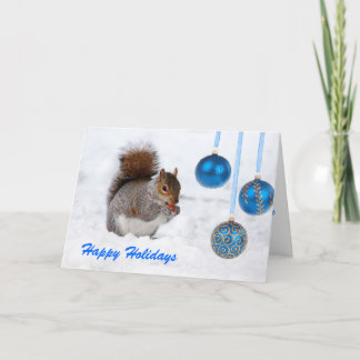 Happy Holidays Squirrel Christmas Card