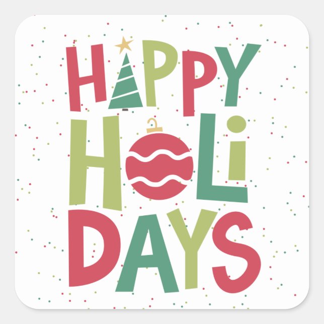 Happy holidays sticker (Front)