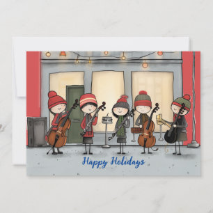 Happy Holidays Street Musicians Holiday Card