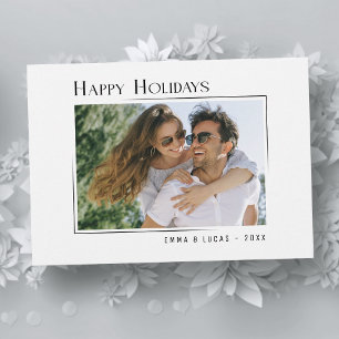 Happy Holidays Stylish Modern Minimalist Photo Holiday Card