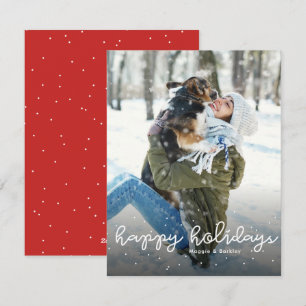 Happy holidays sweet simple Christmas photo Holiday Card