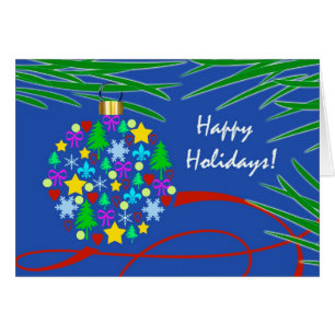 Happy Holidays, Symbols Ornament Contemporary