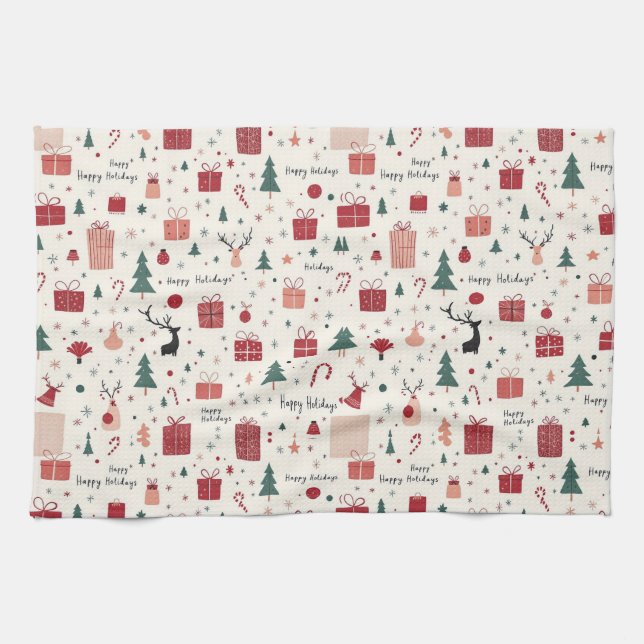 Happy Holidays Tea Towel (Horizontal)