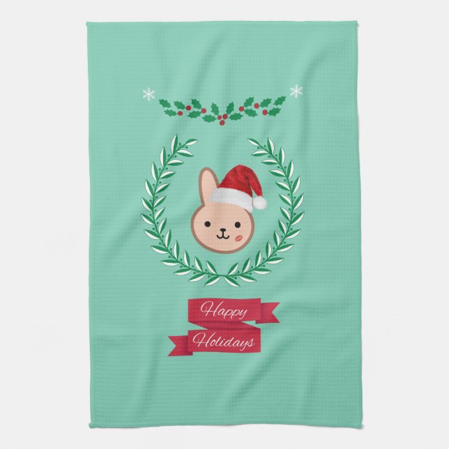 Happy Holidays! Tea Towel (Vertical)