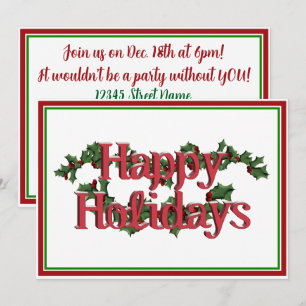 Happy Holidays Text Design Holiday Card