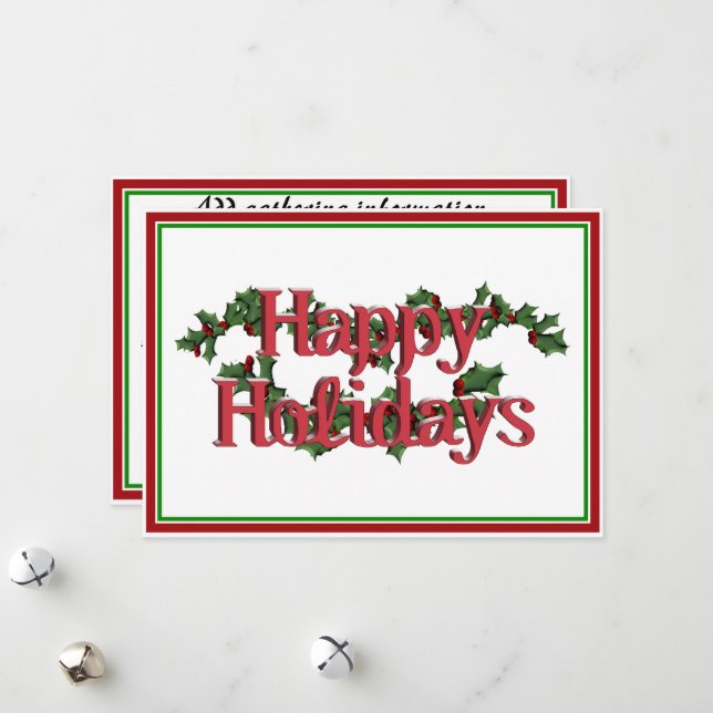 Happy Holidays Text Design Holiday Card (Front/Back In Situ)