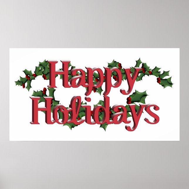 Happy Holidays Text Design Poster (Front)
