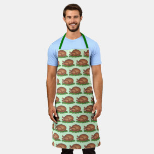 Happy Holidays Thanksgiving Christmas Turkey Print Apron