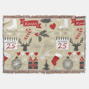 Happy Holidays Throw Blanket