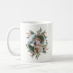 Happy Holidays to Mum Holly Berries Family Photo Coffee Mug