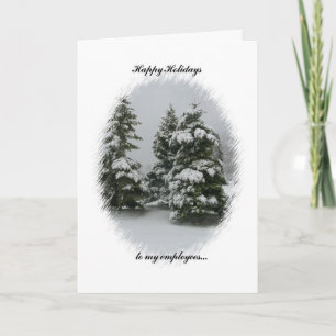 Happy Holidays to my Employees-Trees in the Snow Holiday Card