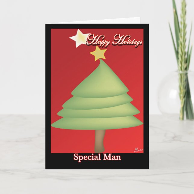 Happy Holidays to special man Christmas cad Thank You Card (Front)