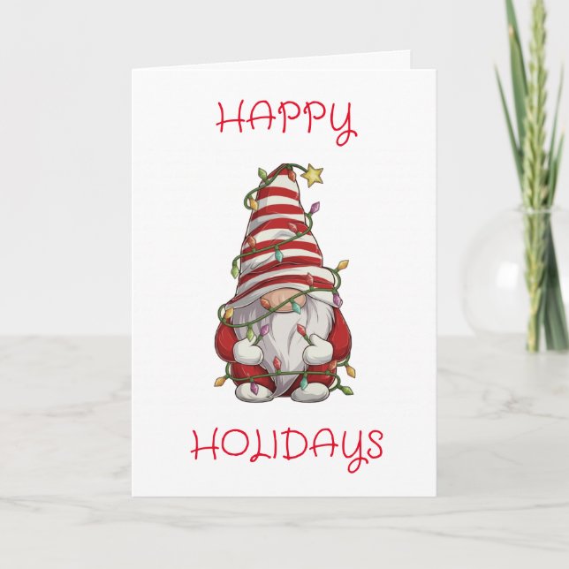 HAPPY HOLIDAYS TO "YOU" FROM FESTIVE GNOME HOLIDAY CARD (Front)