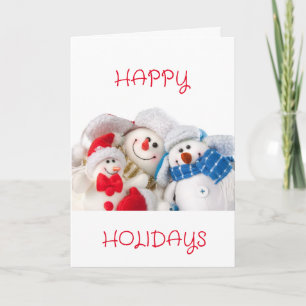 HAPPY HOLIDAYS TO "YOU" SAYS SNOWMEN HOLIDAY CARD
