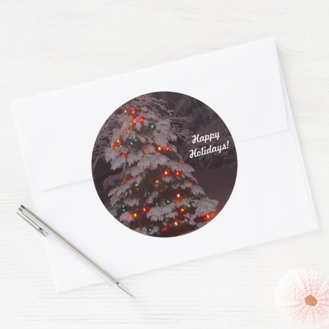 Happy Holidays Tree Lights Stickers (Envelope)