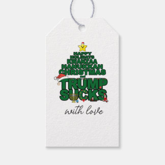Happy Holidays Trump Sucks gift tag