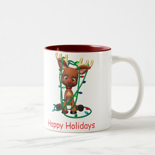 Happy Holidays Two-Tone Coffee Mug (Right)