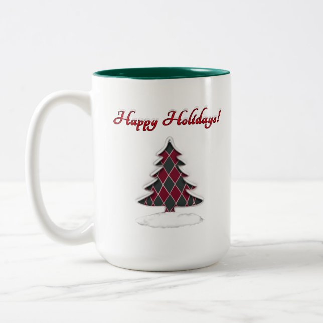Happy Holidays! Two-Tone Coffee Mug (Left)