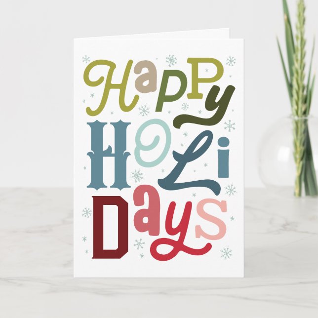 Happy Holidays Typography Design © GraphicLoveShop Card (Front)