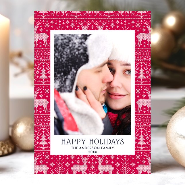 Happy Holidays Ugly Christmas Sweater Photo Card (Creator Uploaded)