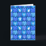 Happy Holidays Ugly Hannukah Sweater Card<br><div class="desc">Customisable greeting card with a fun pattern on the front. Add or edit your own text to the inside of the card.
Check my shop for more colours,  patterns and  card designs plus matching items too!</div>