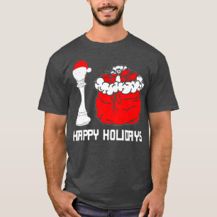 Happy Holidays Vintage Chess Figure Retro Santa Ha T-Shirt