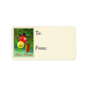 Happy Holidays Vintage Gift Tag