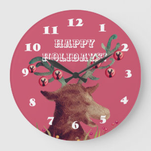 Happy Holidays Wall Clock