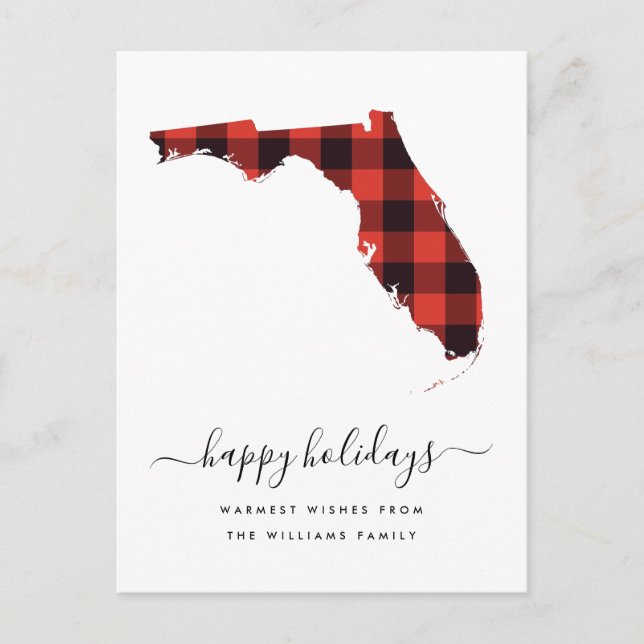 Happy Holidays | Warm Wishes From Florida Postcard (Front)