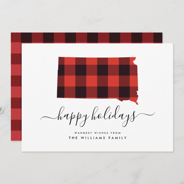 HAPPY HOLIDAYS Warm Wishes From South Dakota (Front/Back)