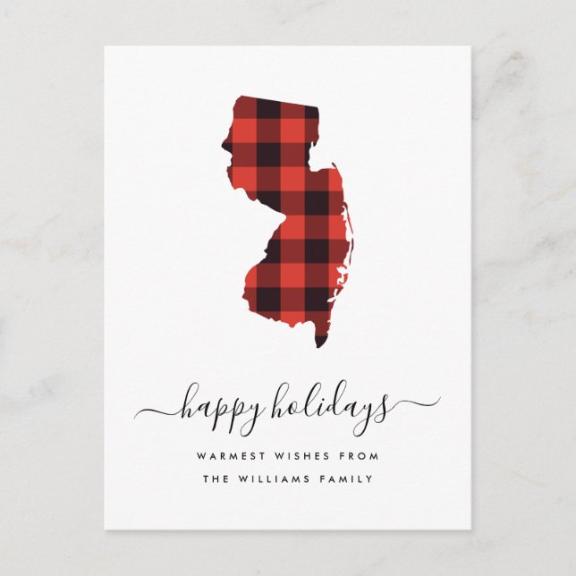 Happy Holidays | Warm Wishes New Jersey Postcard (Front)