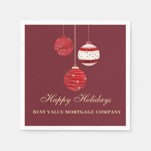 Happy Holidays Watercolor Business  Napkin
