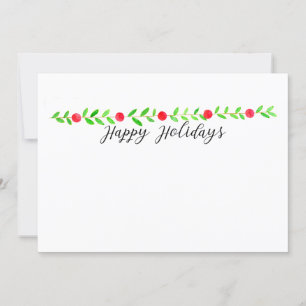 Happy Holidays, watercolor Christmas banner Invitation