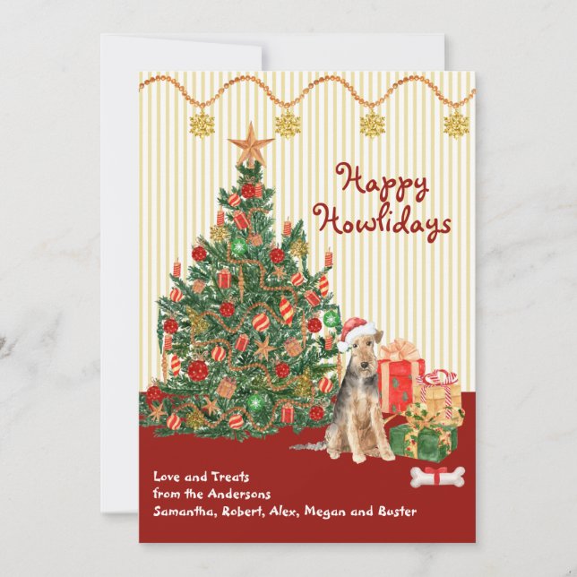 Happy Holidays Welsh Terrier Tree Presents  (Front)