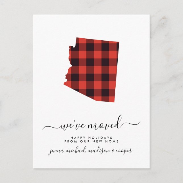 Happy Holidays | We've Moved | Arizona Postcard (Front)