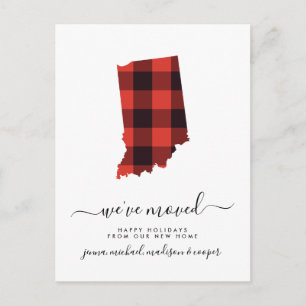 Happy Holidays We've Moved Indiana Postcard