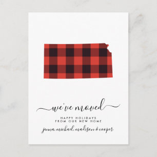 Happy Holidays   We've Moved   Kansas Postcard