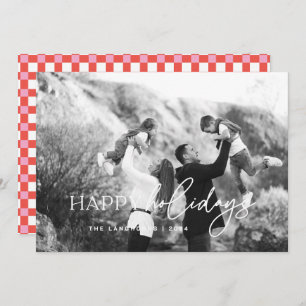 Happy Holidays White Text Photo Christmas Card
