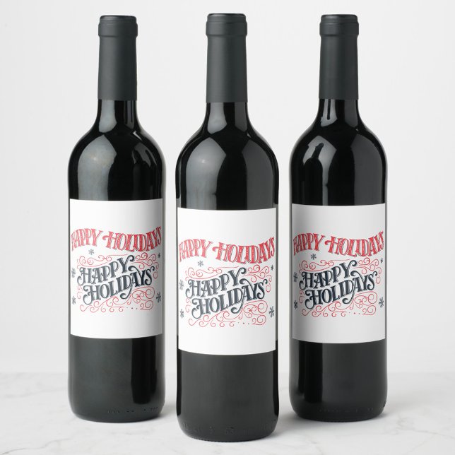 Happy Holidays Wine Collection Label (“Cheers to warmth, joy, and festive spirits.”)