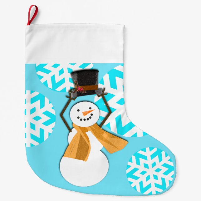 HAPPY HOLIDAYS : Winter Friends Large Christmas Stocking (Front)